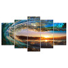 ArtSailing 5 piece canvas art Seascape Sunset in Waves modular Painting posters and prints wall picture for living room NY-7636B