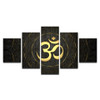 Modern Canvas Wall Art Home Decor For Living Room HD Prints Poster 5 Piece Buddha OM Yoga Painting Golden Symbol Pictures