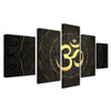Modern Canvas Wall Art Home Decor For Living Room HD Prints Poster 5 Piece Buddha OM Yoga Painting Golden Symbol Pictures