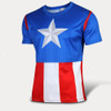 New 2016 superhero captain America 2 zip tights fitness T-shirt t-shirts batman superman punisher spiderman T-shirt