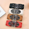 Women's Retro Vintage Hollow Flower Embossment Buckle Wide Waistband Belt Girth 