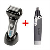 Kemei 4 Blade Electric Shaver 1.5Hours Quick Charge Washable Reciprocating Electric Razor+Ear Nose Trimmer Face Care Hair Trimer