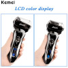 Kemei 4 Blade Electric Shaver 1.5Hours Quick Charge Washable Reciprocating Electric Razor+Ear Nose Trimmer Face Care Hair Trimer