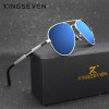 Kingseven Aluminum Magnesium Gold Fashion Polarized Lens Sunglasses Men/Women Driving Mirror Sun Glasses Points Male Oculos 7170