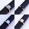 MetJakt 14K Rose Gold Color Topaz Ring 925 Sterling Silver Classic Rings with Natural Gemstone Agate for Women Best Jewelry