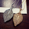Fashion long section leaf sweater chain necklace Fine jewelry Crystals from Swarovski female OpaL hanging chain jewelry