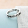 Real Pure 925 Sterling Silver Vintage Style Flower Vine Design Rings For Women Gift Classic Ring Fine Jewelry (Lam Hub Fong)