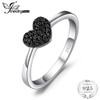 JewelryPalace Fashion 0.14ct Natural Black Spinel Love Heart Rings For Women 100% 925 Sterling Silver Wedding Gifts Fine Jewelry