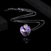 LEPAPILLION Women Necklace Fine Jewelry Heart Shape Amethyst Crystal Pendant Necklace Chain Choker Necklace Jewelry Collare Gift