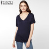 ZANZEA Summer T-Shirt 2018 Fashion Women Short Sleeve V-neck Loose Basic Tee Top Casual Plain Tshirt Blusas Plus Size S-5XL