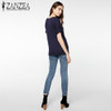 ZANZEA Summer T-Shirt 2018 Fashion Women Short Sleeve V-neck Loose Basic Tee Top Casual Plain Tshirt Blusas Plus Size S-5XL