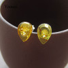 Yoowei 100% Amber Earrings Wholesale 3 Optional Tiny Teardrop Chic Creative Natural Baltic Amber Stud Earrings Jewelry Supplies