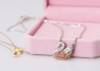 European Hot swan necklace female fashion jewelry crystal from Swarovski simple wild accessories gradient swan charm woman