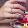 18k Pure Gold Ring Rose White Unisex Men Women Lover Wedding Engagement Fine Jewelry Girl Miss Gift 2022 Customizable