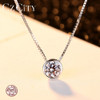 CZCITY Brand 1 Carat Zircon Stone Charm Women Pendant 925 Silver Box Chain Necklace for Women Simple Classic Silver Jewelry Gift