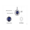 JewelryPalace Unique Design 1.5ct Created Blue Sapphire Pendant 925 Sterling Silver Fashion Jewelry for Women Without the Chain