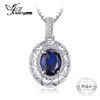 JewelryPalace Unique Design 1.5ct Created Blue Sapphire Pendant 925 Sterling Silver Fashion Jewelry for Women Without the Chain