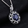 JewelryPalace Unique Design 1.5ct Created Blue Sapphire Pendant 925 Sterling Silver Fashion Jewelry for Women Without the Chain