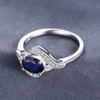 JewelryPalace 1.1ct Created Blue Sapphire Statement Ring 925 Sterling Silver Fine Jewelry New Gift  for Women  Hot Selling 