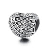 12 Style Authentic 925 Sterling Silver Heart Shape Beads Charm Fit pandora Charm Bracelet DIY Original Silver Jewelry