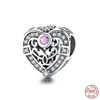 12 Style Authentic 925 Sterling Silver Heart Shape Beads Charm Fit pandora Charm Bracelet DIY Original Silver Jewelry