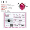 EDI 925 Sterling Silver Wedding Rings for Women Pink Natural Gemstones Ruby Thai Silver Rings Fine Jewelry Love Gifts