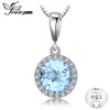 JewelryPalace 2.7ct Natural Sky Blue White Topaz Halo Solitaire Pendant 925 Sterling Silver Jewelry For Girl Not Include A Chain