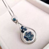 Natural sapphire  pendant S925 silver Natural gemstone Pendant Necklace trendy bottle Water droplets women party fine jewelry