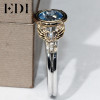 EDI Natural Blue Topaz Wedding Ring 925 Sterling Silver 18k Gold Rings Classic Unique Design New Rings Fine Jewelry for Women