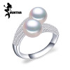 MINTHA Pearl Jewelry,double Pearl rings,Natural Freshwater Pearl rings,925 Silver rings for women charms silver 925 original