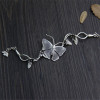 925 Thai Silver Multilayer Flower Pendant Bracelets&amp;Bangles Fashion Women Elephant Butterfly Charm Bracelet Jewelry Accessories