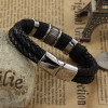 2018 Hot Selling Handmade Genuine Leather Weaved Double Layer Man Bracelets Casua Bicycle Motorcycle Delicate Cool Men Jewelry