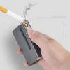 Push Out Metal Cigarette Box With usb Electronic Lighter Flameless Windproof Torch Lighter Ciagrette Holder Case Gadgets for Men