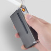 Push Out Metal Cigarette Box With usb Electronic Lighter Flameless Windproof Torch Lighter Ciagrette Holder Case Gadgets for Men