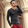 Brand Designer Men Cotton Vintage Henry T Shirts Casual Long Sleeve High quality Men old color Cardigan T shirt 