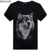 BINYUXD New Summer Brand large size 3D Wolf head T-shirt man round collar short sleeve T-shirt men fashion t shirt short sleeves