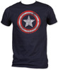 Marvel Captain America T-Shirt Men's Distressed Shield Jersey T Shirt Summer Style 2015 Fashion Cotton Top Tee S-XXXL