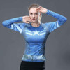 Women T-shirt Bodys  Marvel costume superman/batman T Shirt Long Sleeve Girl Fitness Tights Compression tshirts plus size