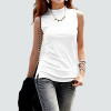 women fashion solid sleeveless T-shirt women autumn Tops Tees cotton turtleneck t shirt women 10 colors