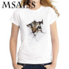 MSAISS Summer Cat 3D Lovely T Shirt Women Printing Originality O-Neck Short Sleeve T-shirt Tops Tee