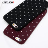 USLION Wine Red Ploka Dots Phone Case For iPhone 6 6s Plus Wave Point Back Cover Soft TPU Cases For iPhone X 8 6S 7 Plus 5 5S SE 
