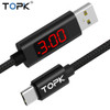 TOPK DLine1 USB Type C Cable Voltage and Current Display Nylon Braided Fast Charging Type-C Cable For Samsung S9 Note 8 USB C 