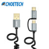 CHOETECH Fast Charging Cables 2 in 1 Micro USB Cable+USB Type C Cable for Samsung for Xiaomi for Nokia N1 Mobile Phone Cables