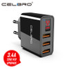 Upgrade Usb Wall Charger 3 Port 3.4a Led Display Universal Travel Charger Adapter For Mobile Phone Iphone Xiaomi Ipad Us Eu Plug
