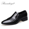 BIMUDUIYU Luxury brand PU Leather Fashion Men Business Dress Loafers Pointy Black Shoes Oxford Breathable Formal Wedding Shoes 
