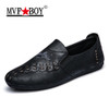 MVP BOY 2022 New Comfortable Casual Shoes Loafers Men Shoes Quality Split Leather Shoes Men Flats Moccasins Shoes