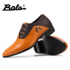 BOLE Large Size 38-48 Men Leather Casual Shoes Lace Up Handmade Leather Men Pointed Toe Formal Dress Shoes Men Fashion Flats