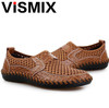 VISMIX Men Shoes 2018 Summer Breathable Mesh Shoes Mens Casual Shoes Genuine Leather Fashion Summer Shoes Man Soft Comfortable