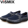 VISMIX Men Shoes 2018 Summer Breathable Mesh Shoes Mens Casual Shoes Genuine Leather Fashion Summer Shoes Man Soft Comfortable