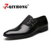 QIYHONG Brand Big Size 38-47 New Fashion Men Wedding Dress Shoes Black Shoes Round Toe Flat Business British Lace-up Men's Shoes